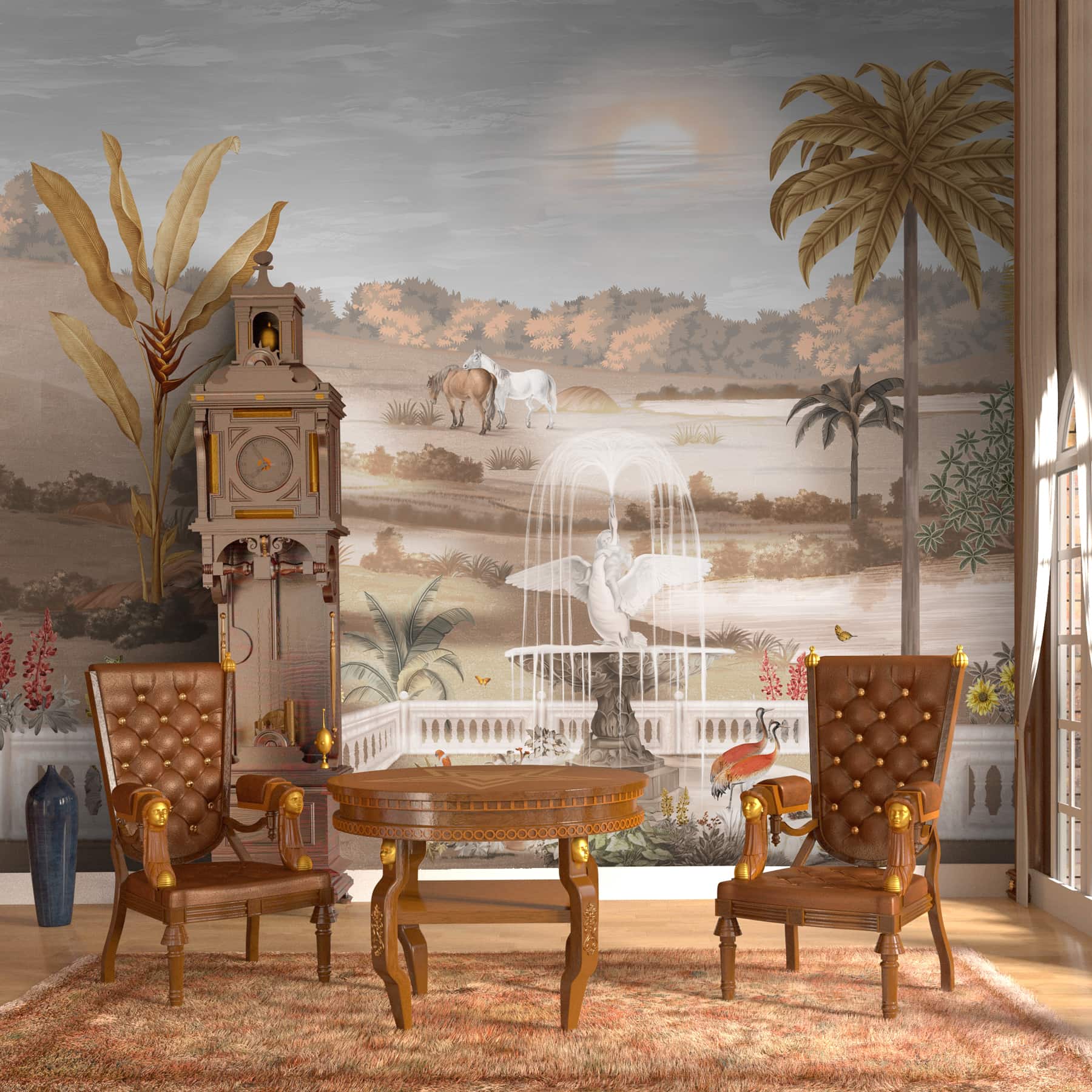 Logo Wallpaper Sepia Wallpapers Wallpaper Mural Sepia Tropical