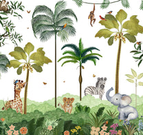 Jungle Jamboree: Cute Kids Room Wallpaper