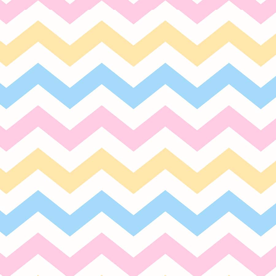 Cute Pink, Blue and Yellow Chevron Pattern Wallpaper, Customised