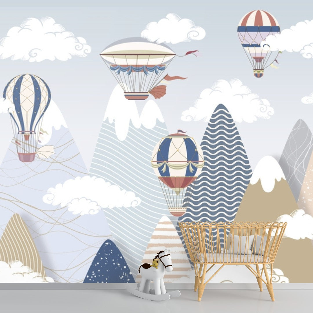 Charming Mountains and Balloons, Kids wallpaper