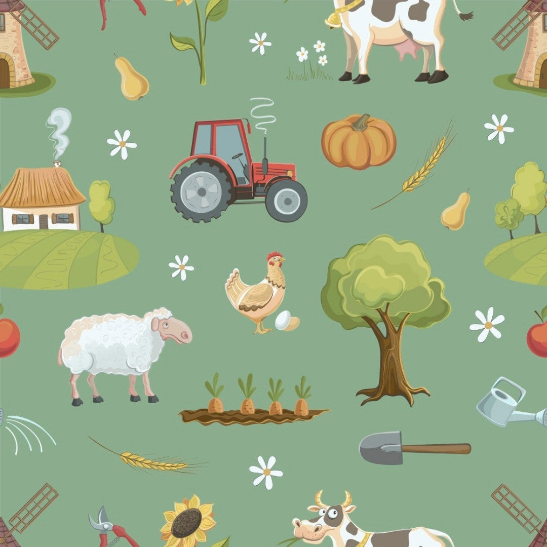 Farm Animals Wallpaper for Nursery Room, Customised