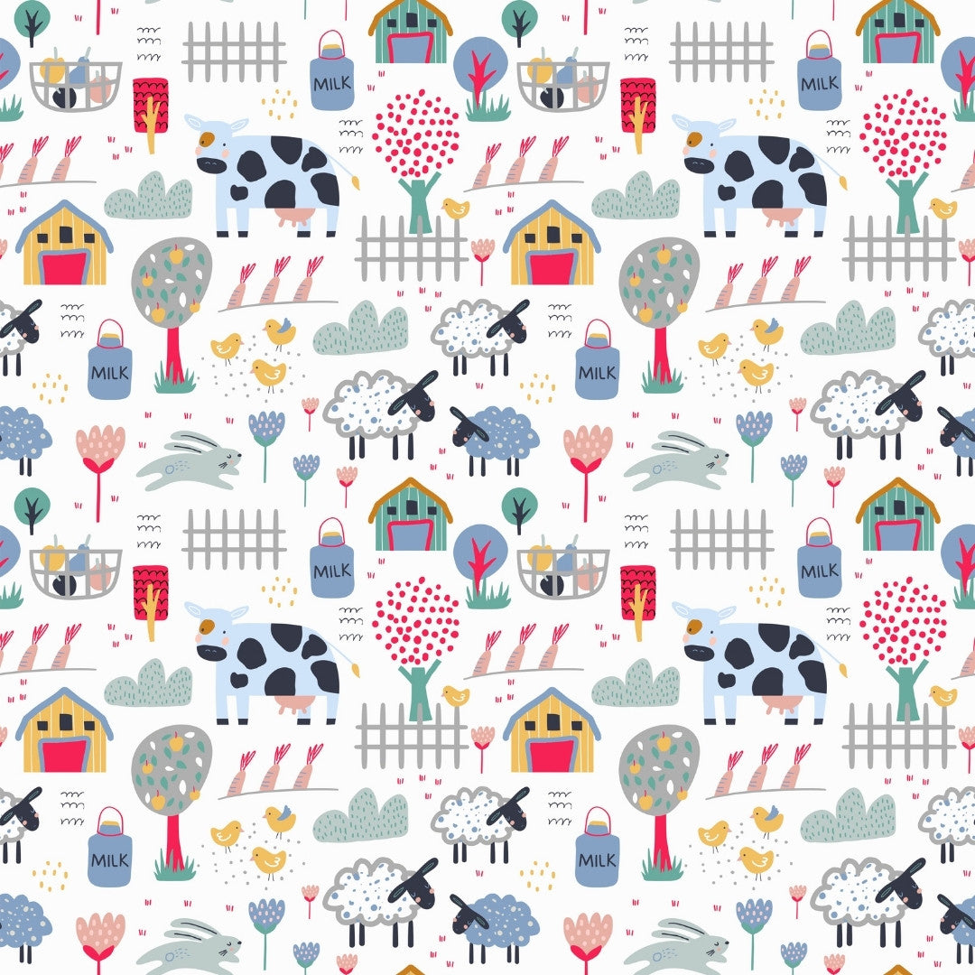 Animal Farm Wallpaper for Kids Nursery Room Wallpaper | Life n Colors