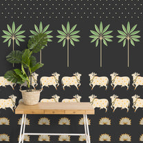 Pichwai Cow Painting Inspired Wallpaper for Walls, Customised