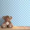 Pastel Blue and White Checks, Children Room Wallpaper
