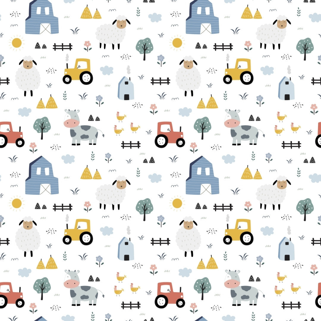 Tractors, Cows, Sheep Farm Animal Wallpaper, Customised