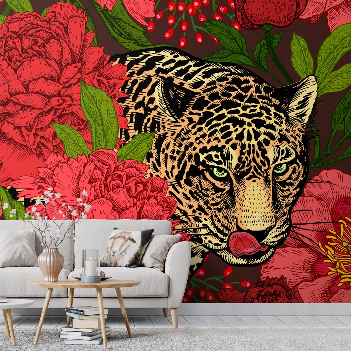 Leopard Wallpaper, Colorful and Exotic Design, Customised