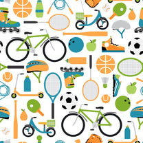 Sports Equipment Design for Kids Room Wallpaper