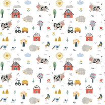 Cute Farm Animals and Tractors, Kids Wallpaper, Customised