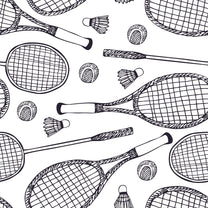 Tennis and Badminton Racquet Wallpaper for Kids Room