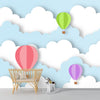 3D Wolken und Heißluftballon, Kindertapete, individuell gestaltet