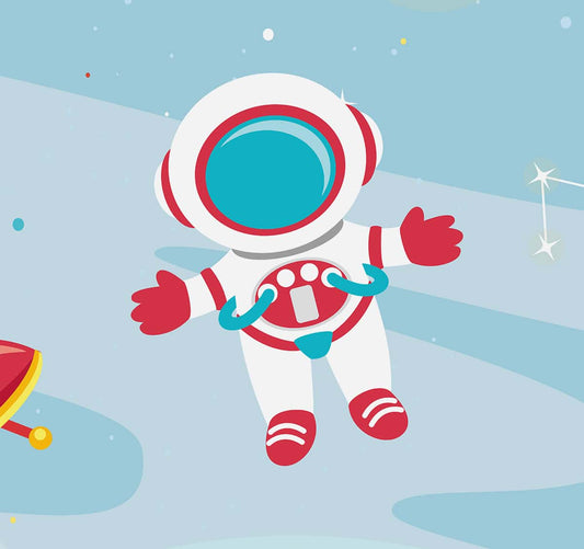 Cosmic Cutie: Wallpaper for Your Little Astronaut's Nursery, Blue 