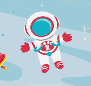 Cosmic Cutie: Wallpaper for Your Little Astronaut's Nursery, Blue 