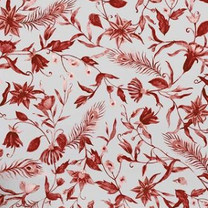Red Colors Floral Elements Wallpaper Design, Customised