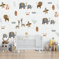 Water Paint look Animal Theme Wall Mural for Walls
