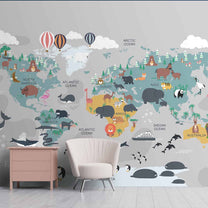 Cute World Map for Children Bedrooms, Customised