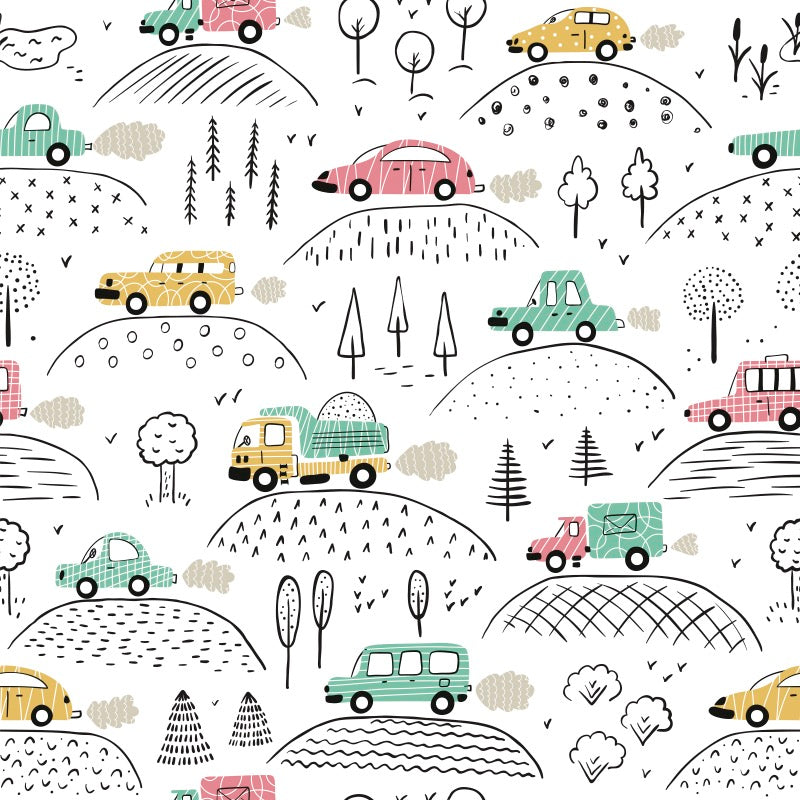 Cars on Mountain Roads, Kids Room Wallpaper Buy Online