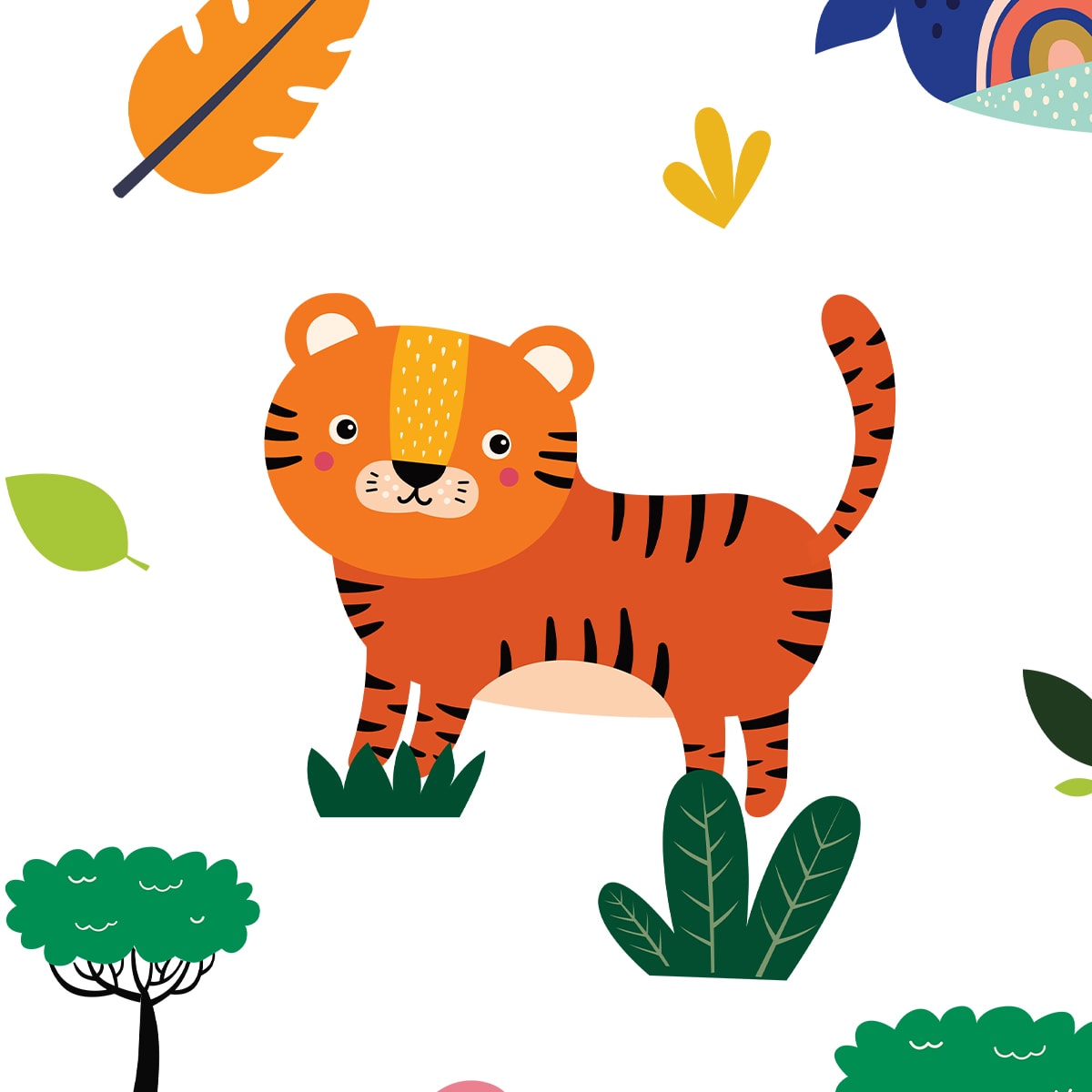 Cute Jungle and Ocean Animals Wallpaper, Customised
