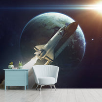 Spacecraft and Earth Wallpaper, Customised