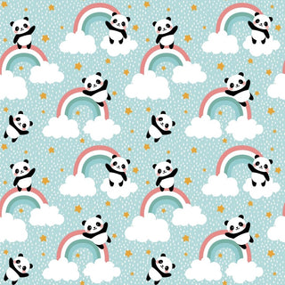 Cute Panda on Rainbow, Kids Room Wallpaper