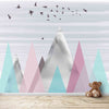 Water Painted Colourful Mountains, Scenery Theme For Kids Room