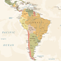 Large World Map Wallpaper, Pastel Shades, Customised