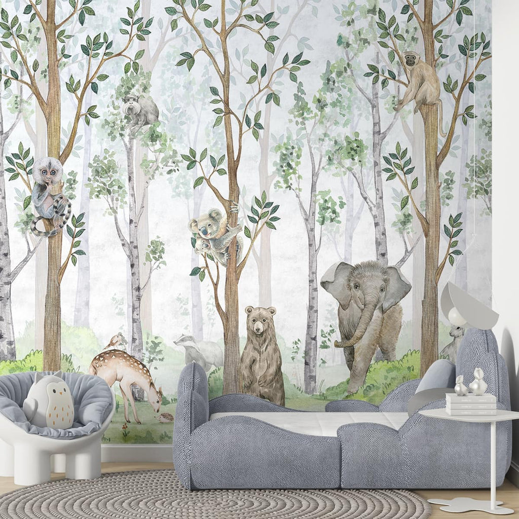 Jungle Tales Nursery Room Wallpaper | Life n Colors