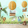 Niedliche Dschungeltiere in Ballon-Tapete, individuell gestaltet