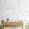 Weiße und graue Marmor-Designtapete für Räume