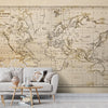 Carte du monde antique vintage beige pour murs, personnalisée