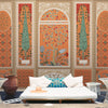 Shalimar Mughal Inspired Colorful Orange Wallpaper