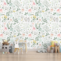 Cute Pastel Shades Floral Wallpaper