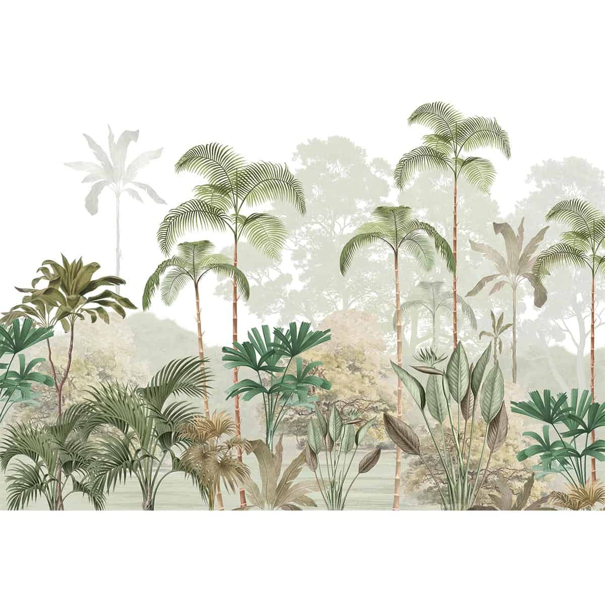 Kaira, Nature Theme Wallpaper for Rooms, Green, Customised