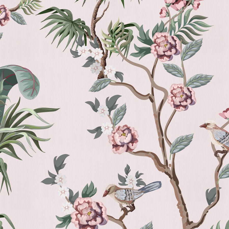 Chinoiserie Floral Wallpaper Design, Customised