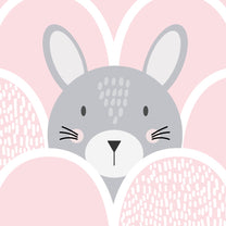Cute Pastel Bunny Design Wallpaper for Kids Room