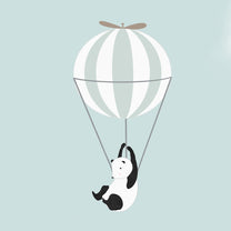 Flying Panda and Hot Air Balloons Kids Rooms Wallpaper, Customised