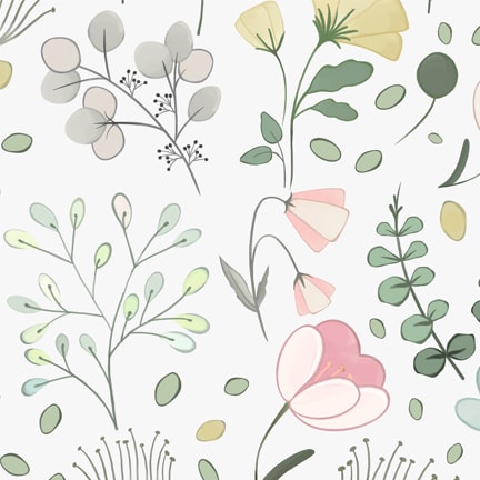 Cute Pastel Shades Floral Wallpaper