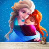 Elsa and Anna, hand drawn design, wallpaper for kids room