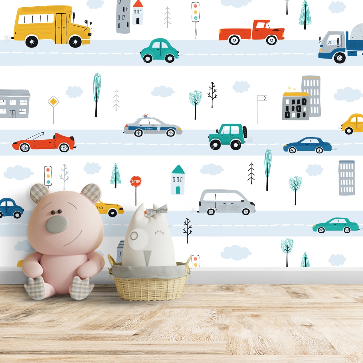 Kids Room Cars Theme Wallpaper, Customised