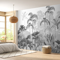 Kaira, Nature Theme Wallpaper for Rooms, Black & White, Customisede