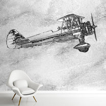 Vintage Sketch Look Glider Design Wallpaper, Customised