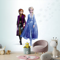 Cute Anna and Elsa Frozen movie wallpaper for kids room
