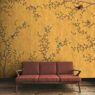 Chinoiserie Wallpaper, Mustard Yellow | Life n Colors