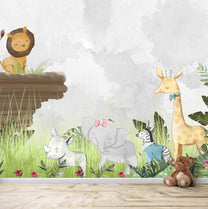 Jungle Class Room Theme Wall Mural for Kids Room, Customised