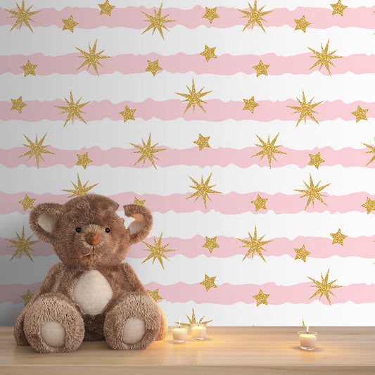 Cute Stars and Stripes, Customised Kids Wallpaper