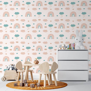 Rainbow Wallpaper for Kids Nursery Room, Customised