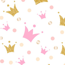 Polkadots and Crowns Wallpaper for Kids Room