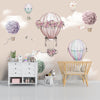 Beau papier peint de ballons à Air chaud de décoration florale pour les chambres de jeunes enfants, personnalisé