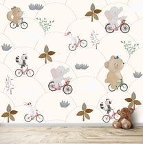 Cute Animal Small Children Room Wallpaper, Customised