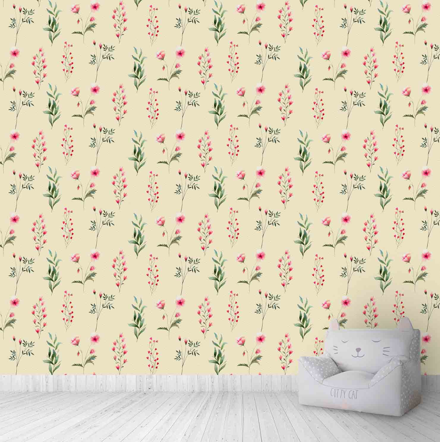 Floral Repeat Pattern For Bedroom Wallpaper