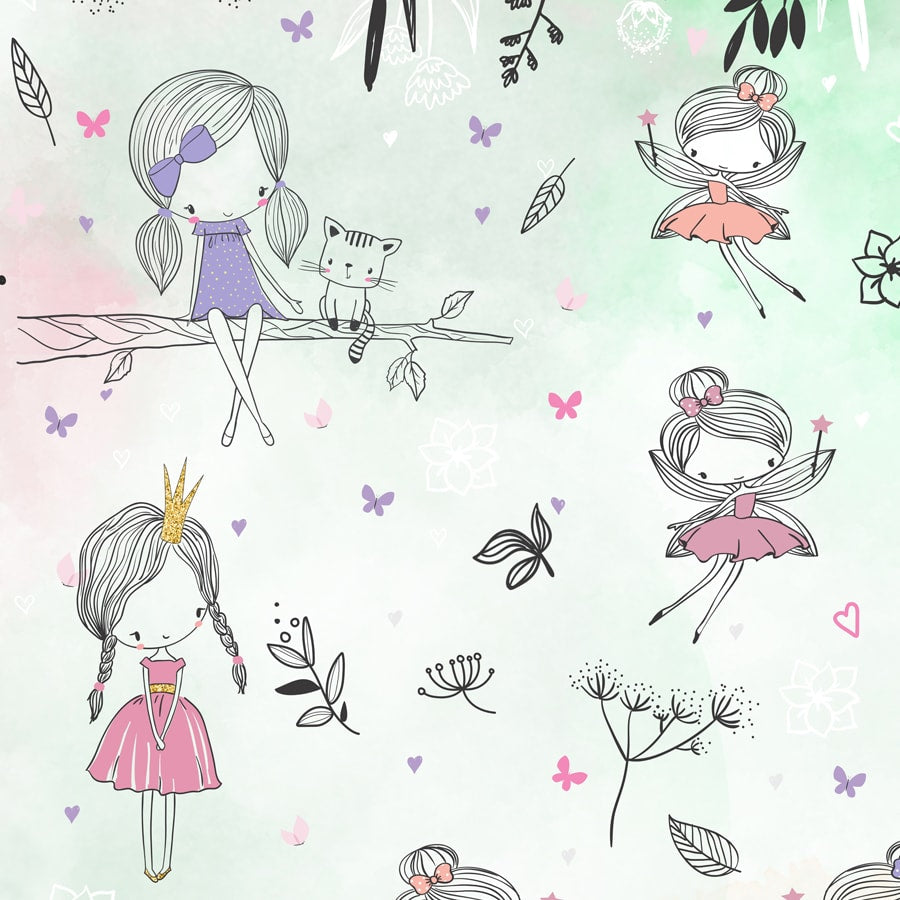 Fairies Wallpaper for Kids Room, Customised for Walls